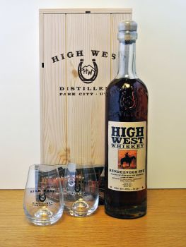 High West Rendezvous Rye Holzkiste mit 2 Tumbler